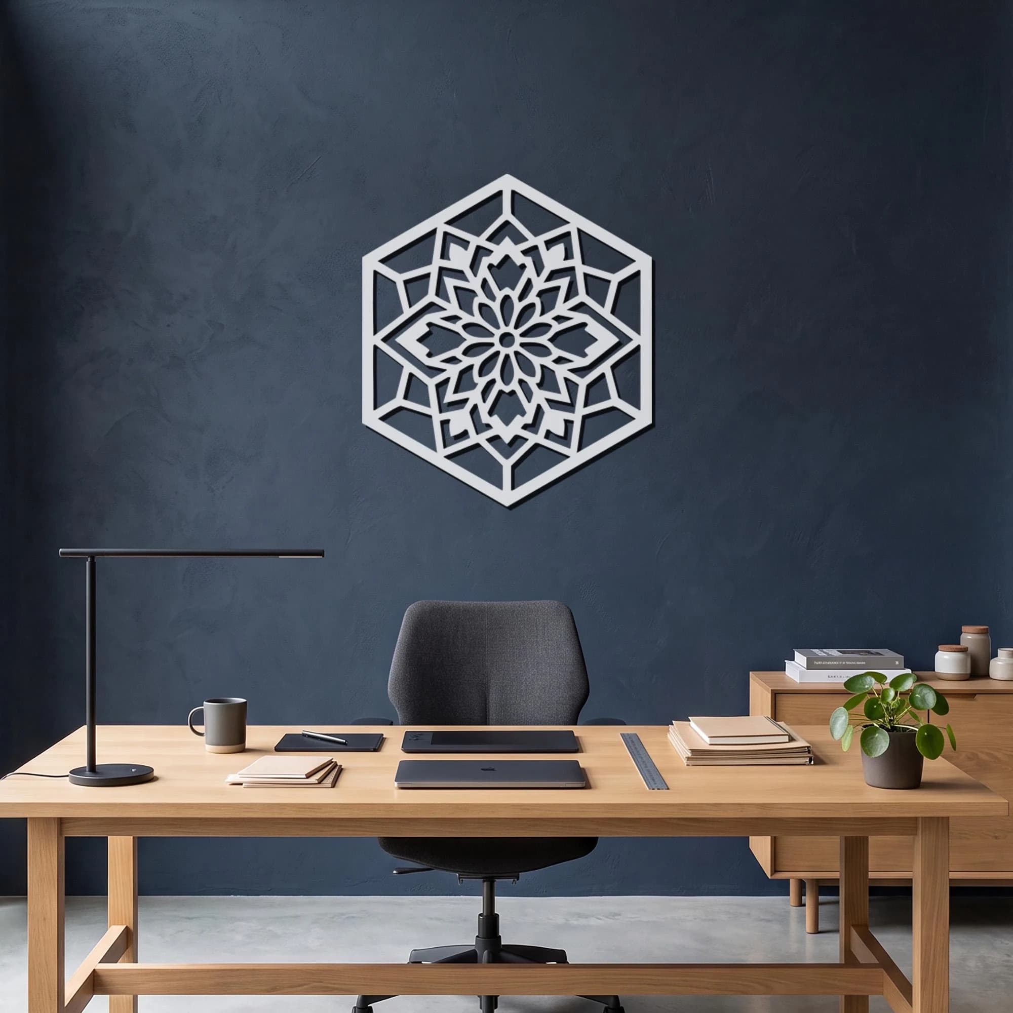 Islamic Geometric Metal Wall Art, Hexagon Wall Decor, Arabic Metal Art, Islamic Home Decor, Modern Wall Accent, Ramadan Gift Decor - image 5
