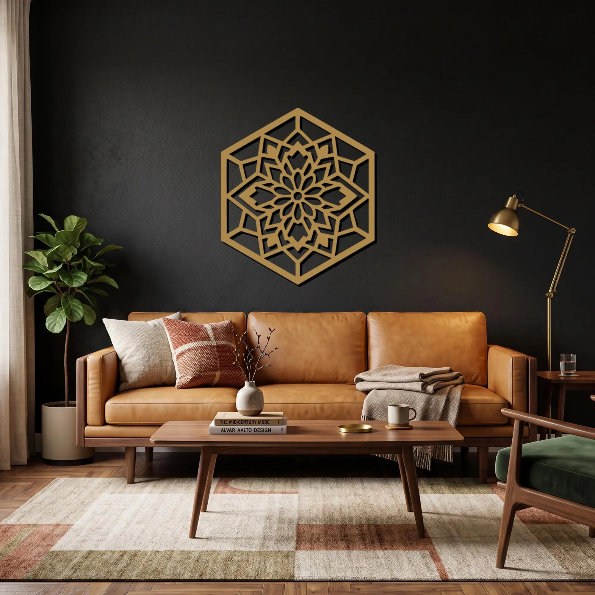 Islamic Geometric Metal Wall Art, Hexagon Wall Decor, Arabic Metal Art, Islamic Home Decor, Modern Wall Accent, Ramadan Gift Decor - image 3