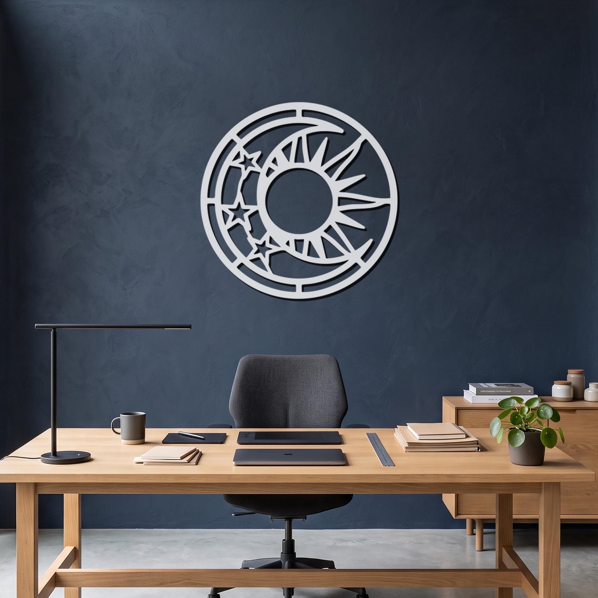 Sun Moon Metal Wall Art, Celestial Garden Decor, Star Wall Art, Boho Metal Decor, Astrology Home Accent, Outdoor Cosmic Wall Decor - image 3
