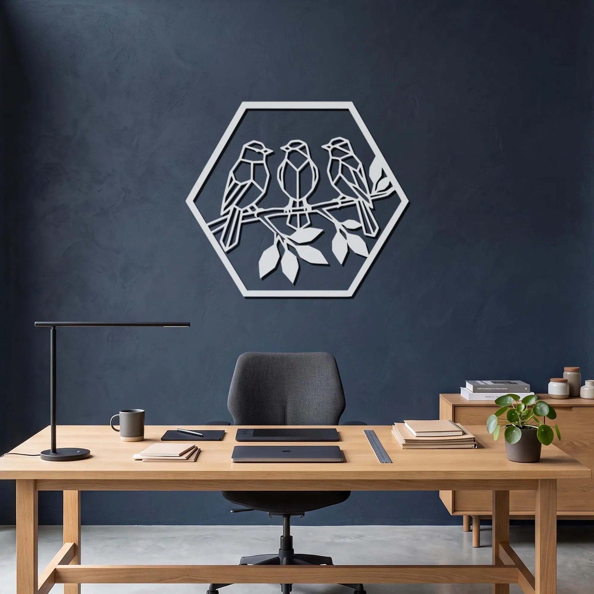 Bird Metal Wall Art, Geometric Bird Decor, Nature Wall Art, Hexagon Wall Decor, Balcony Decor, Modern Metal Art, Bird Lover Gift, Home Decor - image 4