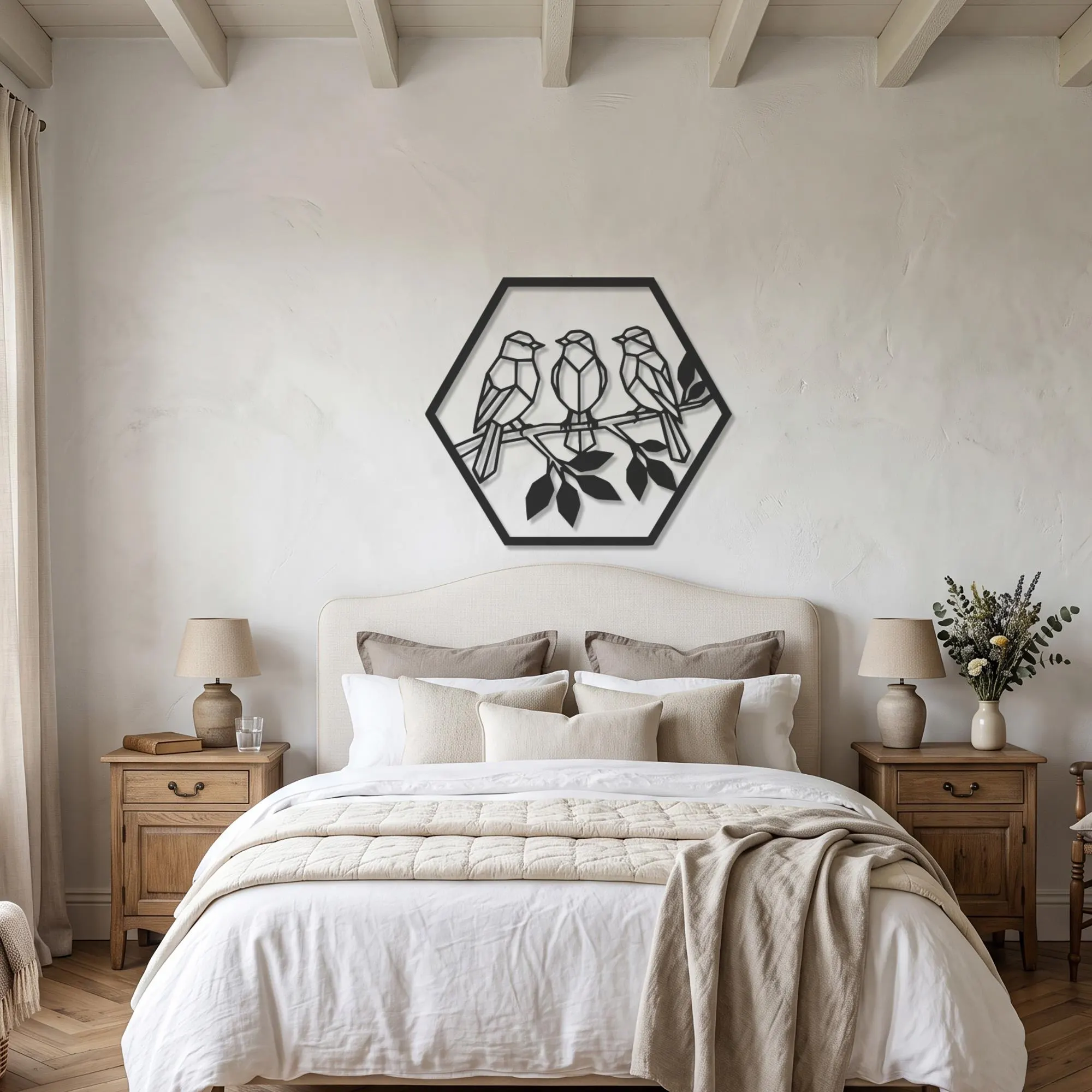 Bird Metal Wall Art, Geometric Bird Decor, Nature Wall Art, Hexagon Wall Decor, Balcony Decor, Modern Metal Art, Bird Lover Gift, Home Decor - image 3