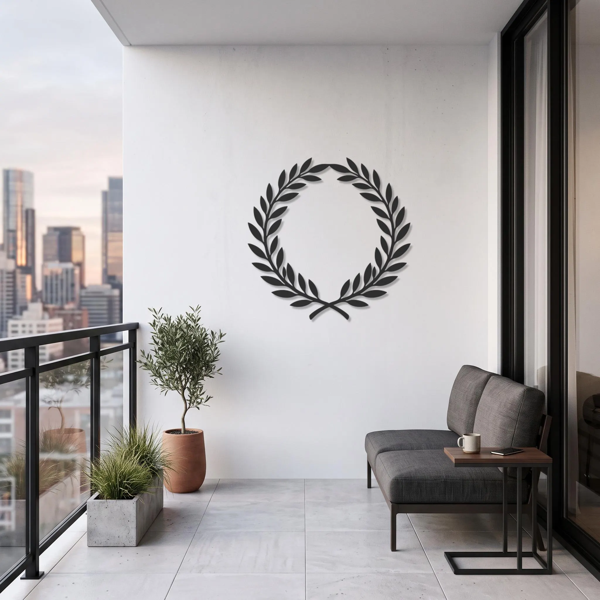 Laurel Wreath Metal Wall Art, Olive Branch Decor, Botanical Wall Art, Modern Metal Decor, Farmhouse Accent, Nature Inspired Home Decor - image 3