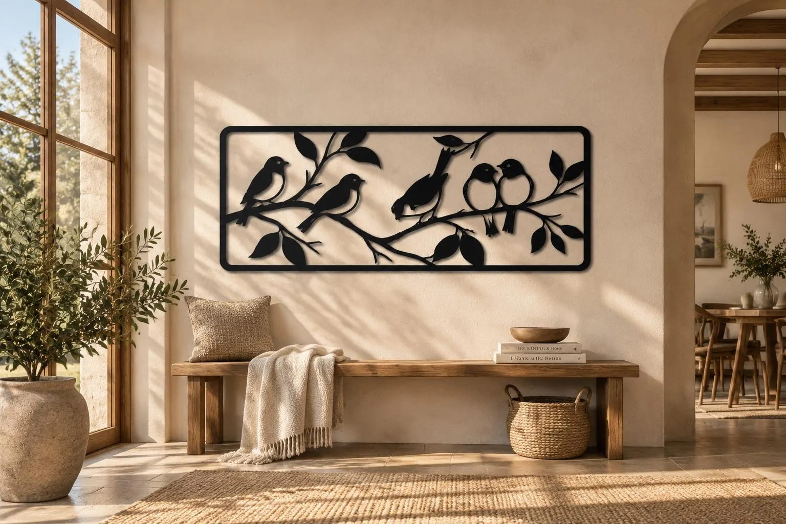 Bird Metal Wall Art, Birds on Branch, Nature Wall Decor, Lovebird Decor, Botanical Metal Art, Rustic Home Accent, Bird Lover Gift, Home Arts