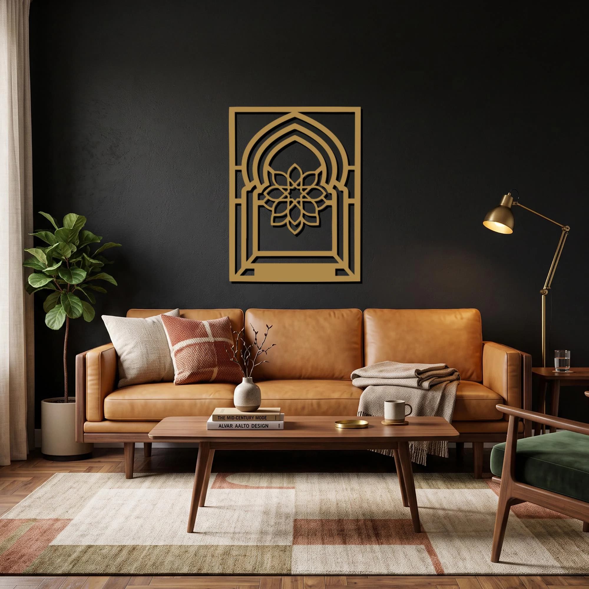 Lotus Arch Metal Wall Art, Geometric Floral Decor, Boho Metal Art, Modern Entryway Accent, Mandala Wall Decor, Spiritual Zen Home Art - image 5