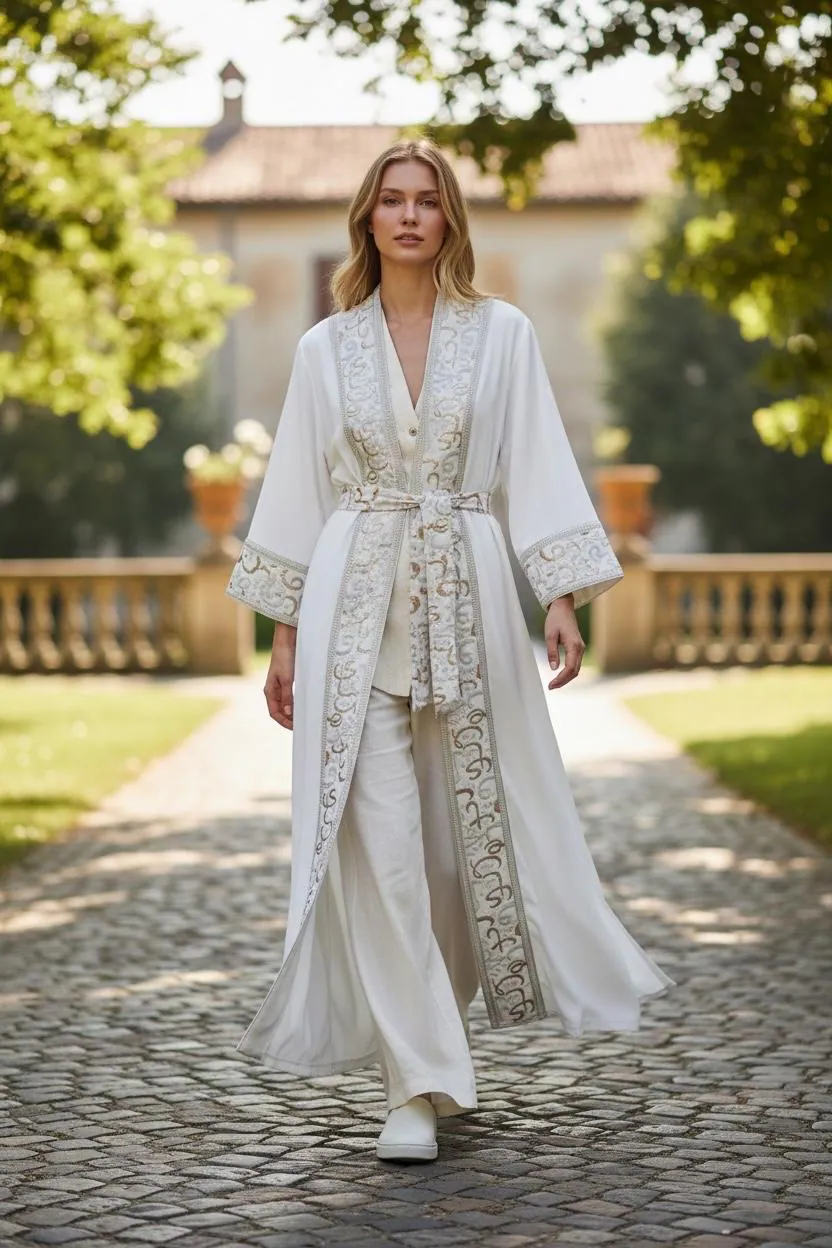 Luxury white Abaya - image 5