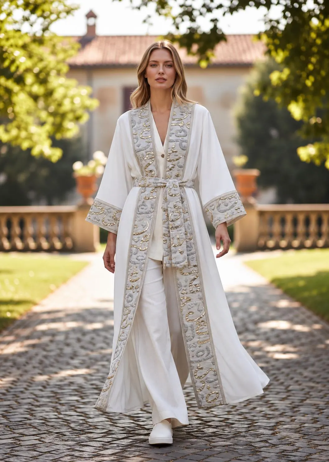 Luxury white Abaya