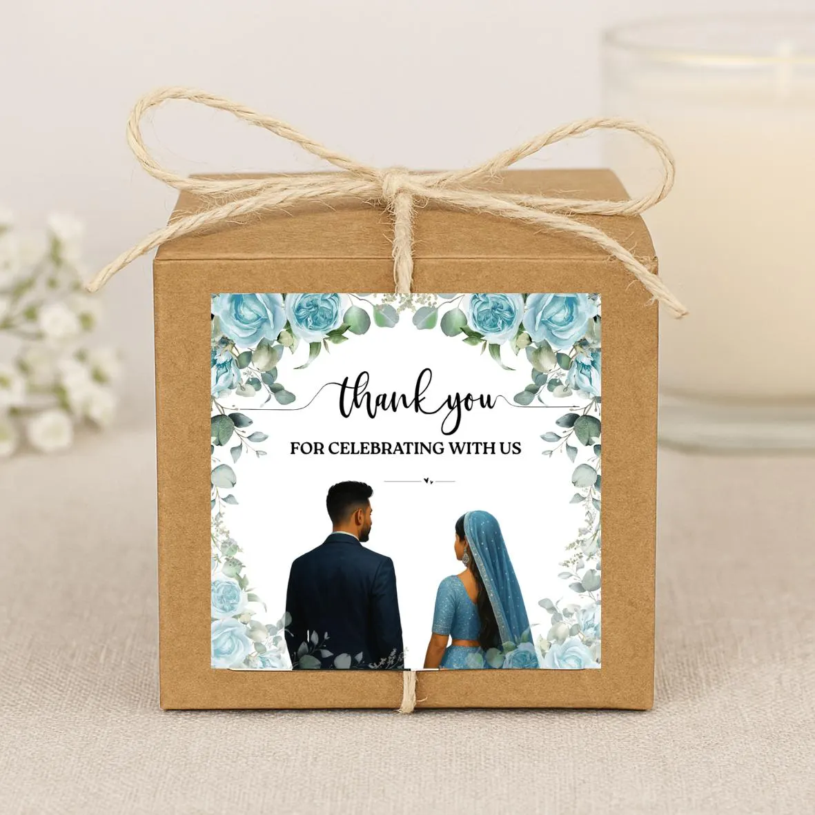 Blue Floral Dekha Dekhi Stickers: Bengali Engagement/Walima (Digital Download)