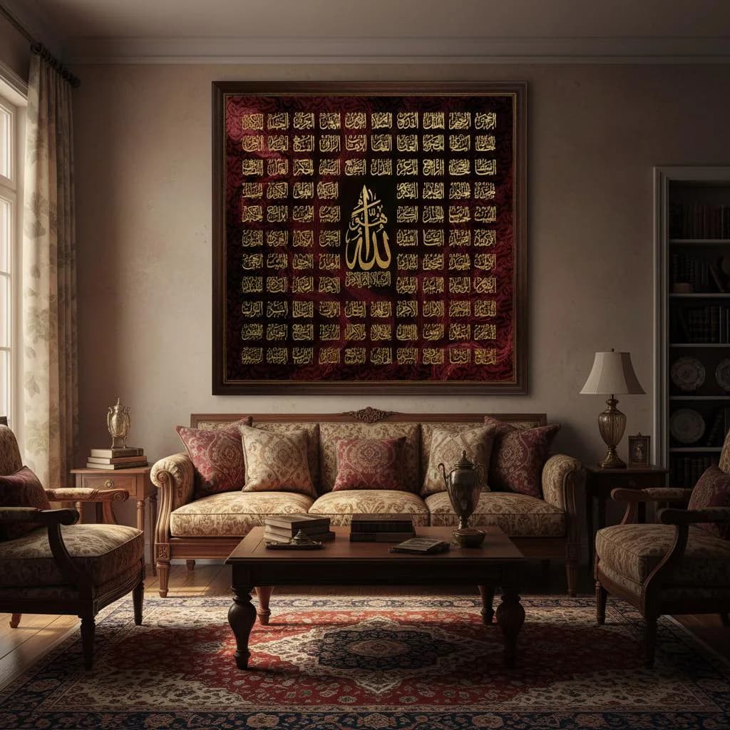 99 Names of Allah Wall Art | Asma Ul Husna Islamic Calligraphy (Digital Download)