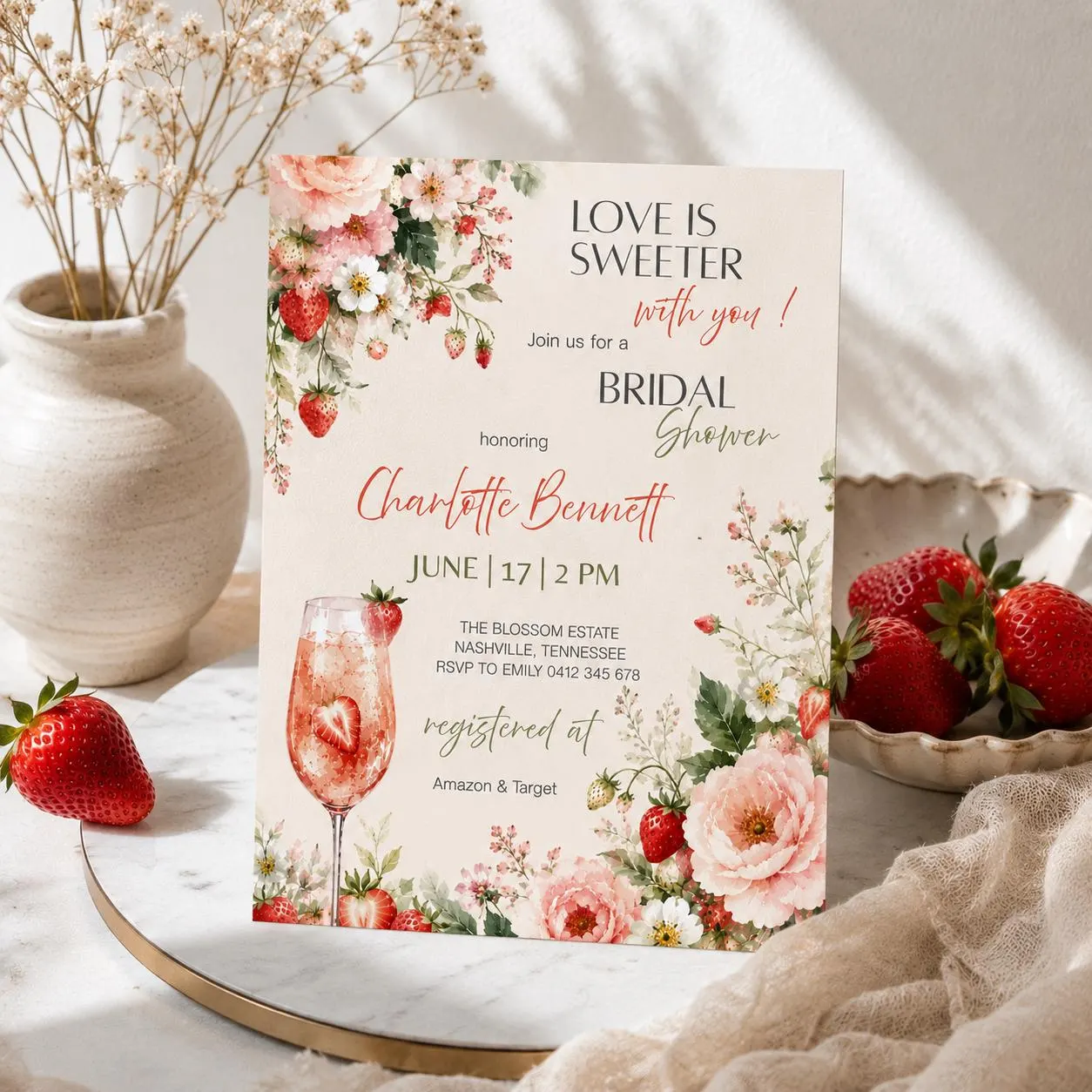 Editable Islamic Nikah Wedding Invitation Template, Luxury Ivory Muslim Wedding Invite, Floral Arch Canva Template, Instant Download - image 3