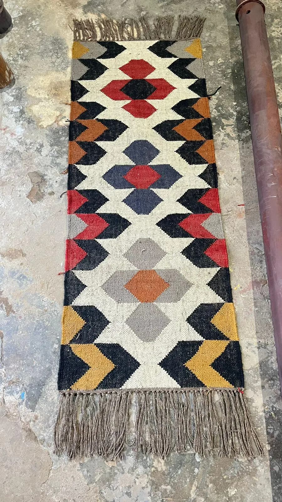 Vintage Kilim Runner Rug, Handwoven Wool Tribal Rug,Boho Geometric Hallway Rug,Southwestern Style Entryway Carpet,Rustic Farmhouse Decor Rug - image 2