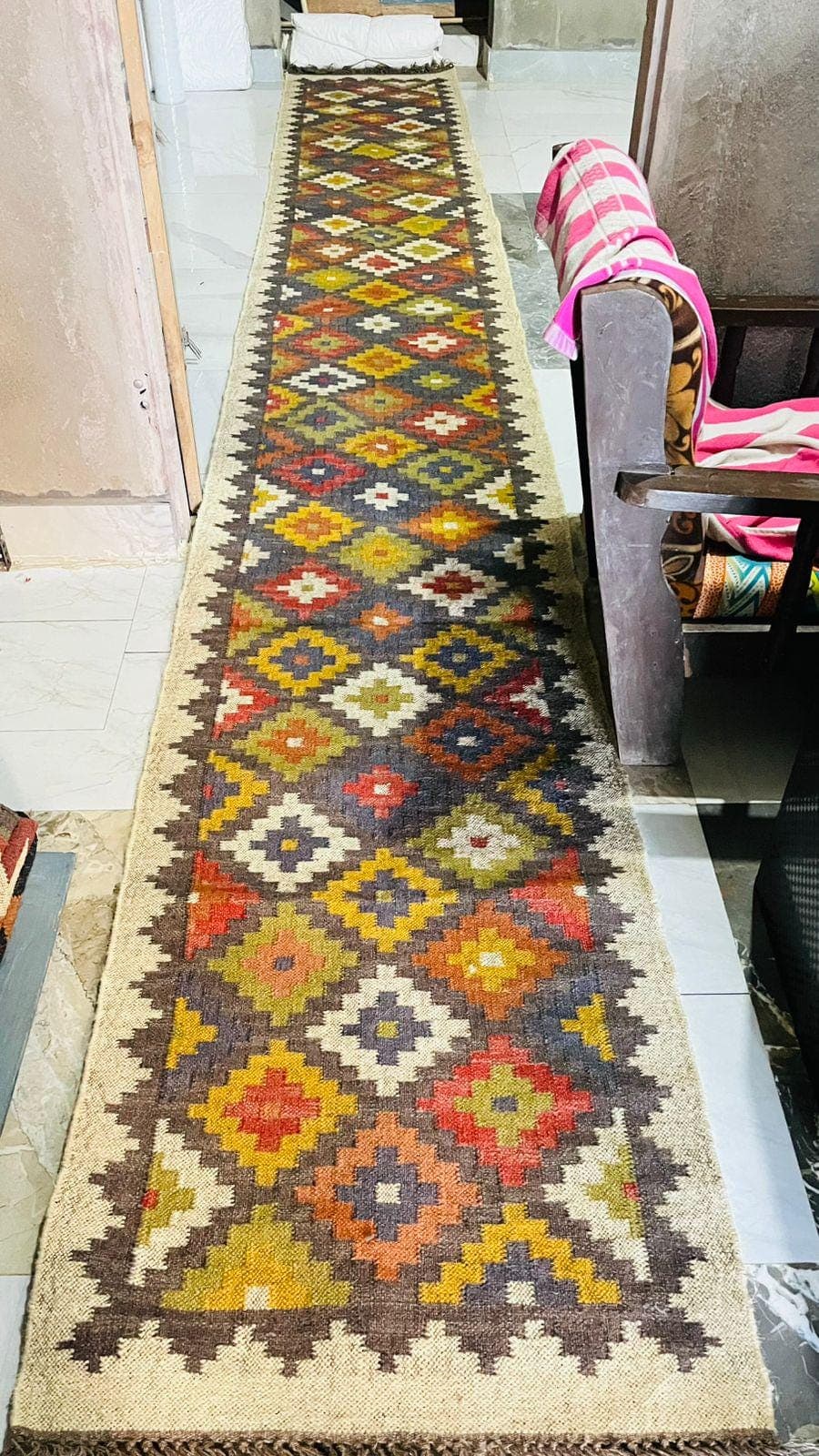 Traditional Floral Runner Rug, Red & Gold Ornamental Hallway Rug, Vintage Persian Style Carpet, Elegant Boho Farmhouse Entryway Runner - image 5