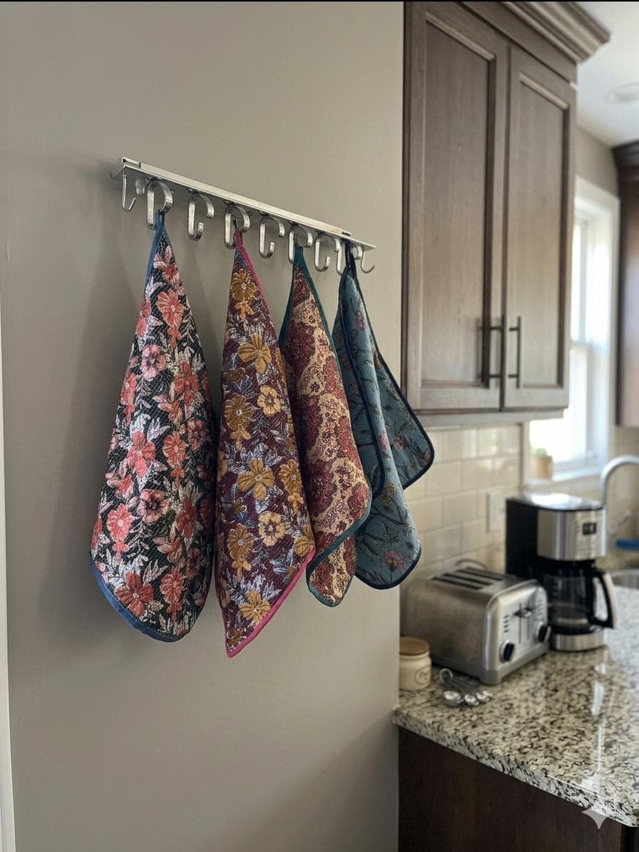 Floral Hanging Kitchen Towels, Handmade Boho Tea Towels, Decorative Reusable Dish Towels, Cottagecore Kitchen Linens, Farmhouse Gift for Her