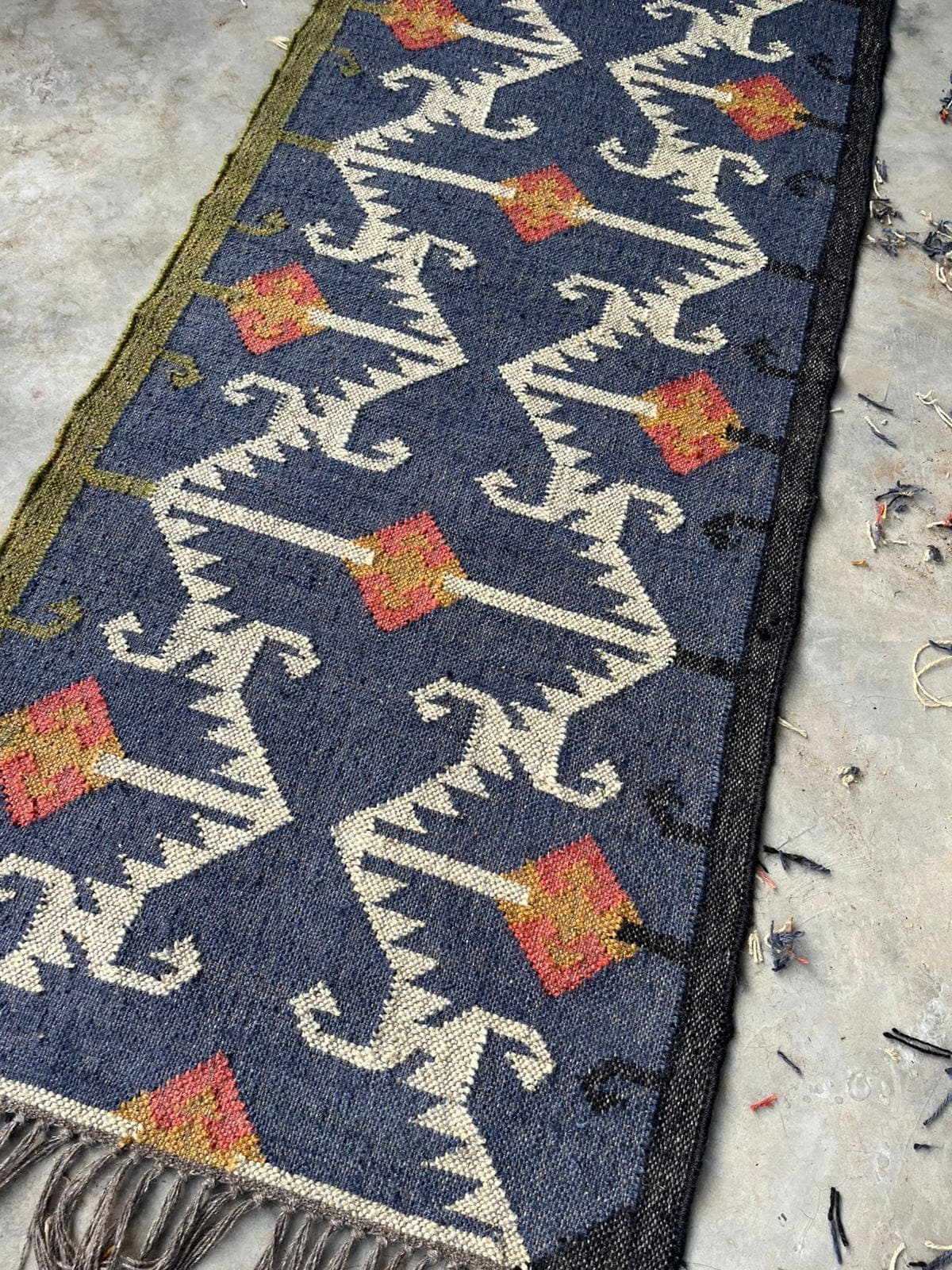 Navy Blue Stair Runner Rug, Southwestern Geometric Staircase Carpet, Vintage Hallway Runner, Rustic Farmhouse Decor, Custom Length Rug - image 5