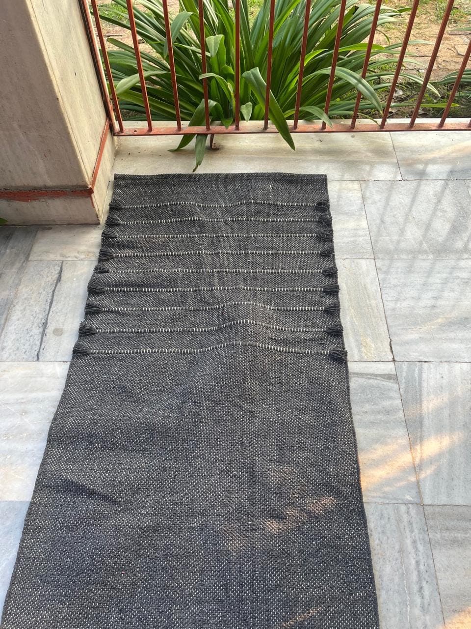 Black Minimalist Runner Rug,Modern Flatweave Hallway Rug, Solid Boho Farmhouse Carpet,Handwoven Style Entryway Rug,Simple Modern Hallway Rug - image 5