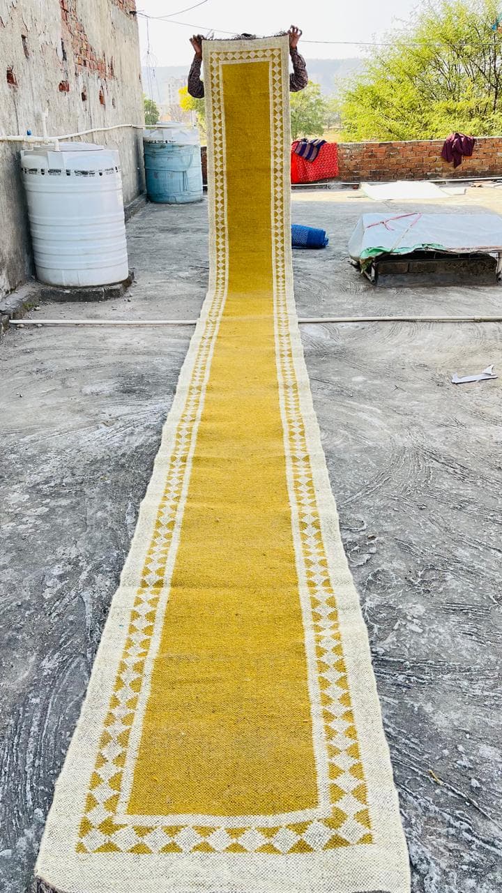 Mustard Stair Runner Rug, Geometric Staircase Carpet, Hallway Runner, Modern Farmhouse Stair Rug, Custom Step Runner, Non Slip Home Decor - image 4