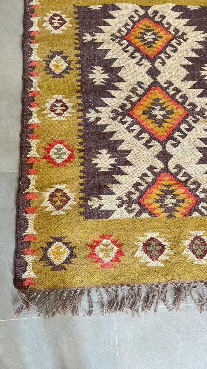 Handmade Vintage Kilim  Rug, Olive Green Tribal Wool Rug, Boho  Bedside Rug, Geometric Turkish Style Area Rug, Farmhouse Hallway Runner - image 5