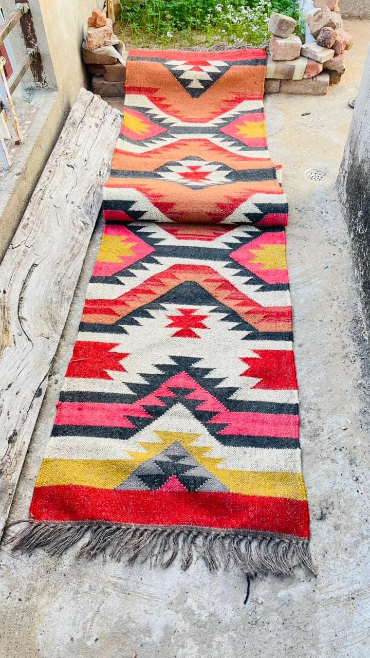 Southwestern Stair Runner Rug, Boho Staircase Carpet, Tribal Geometric Step Runner, Hallway & Stairs Rug, Colorful Kilim Style Home Decor - image 5