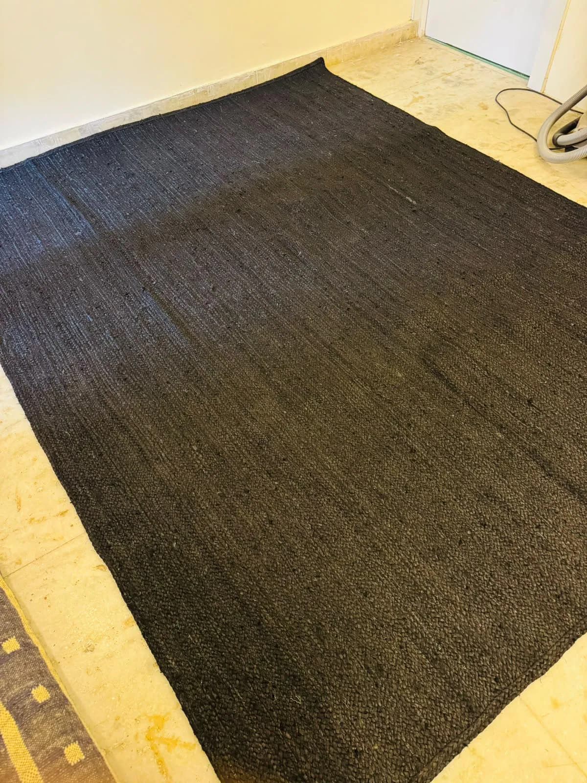 Black Jute Area Rug, Handmade Natural Fiber Rug, Handwoven Boho Living Room Rug, Rustic Farmhouse Floor Rug, Modern Organic Decor, Custom