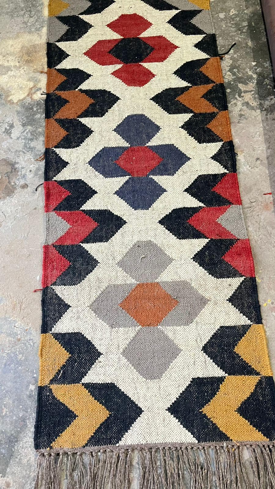 Vintage Kilim Runner Rug, Handwoven Wool Tribal Rug,Boho Geometric Hallway Rug,Southwestern Style Entryway Carpet,Rustic Farmhouse Decor Rug - image 5