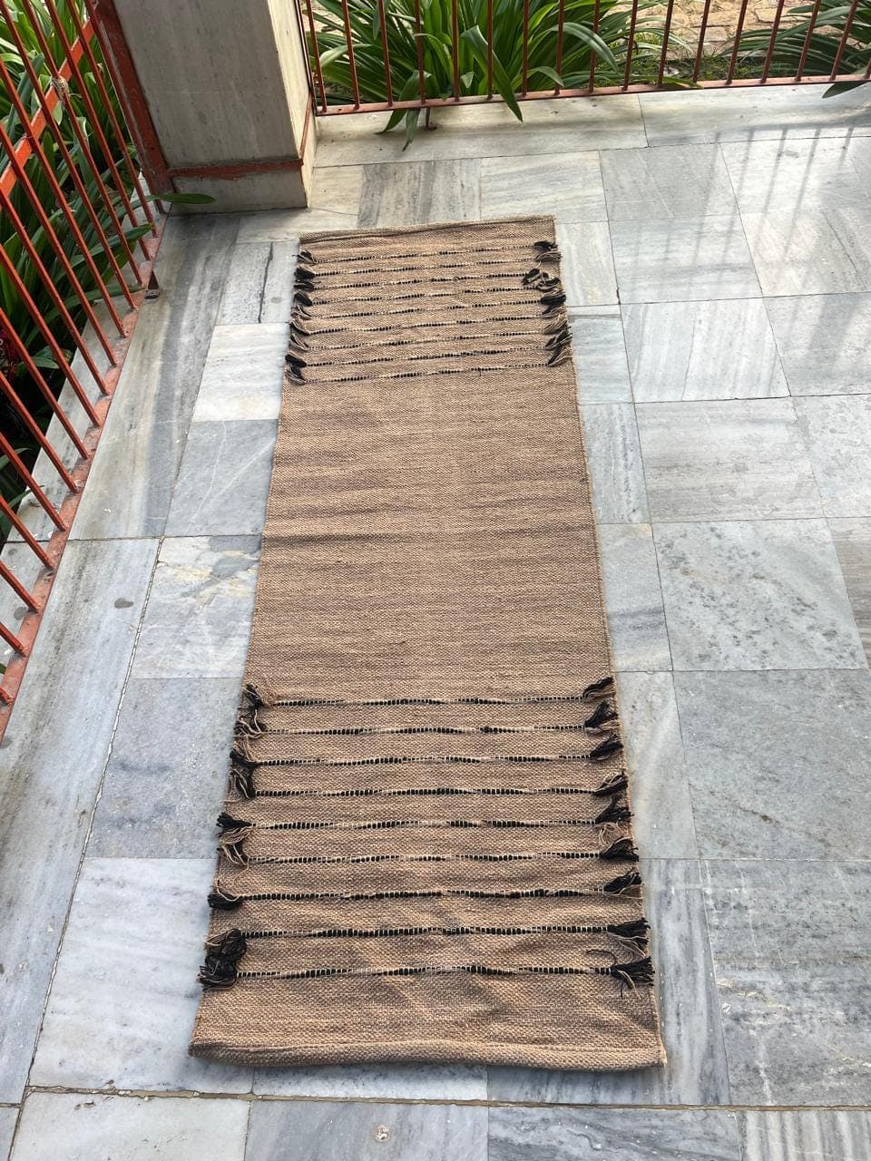 2x6 Brown Yoga Mat Personalized | Cotton Non-Slip Meditation & Prayer Mat | Workout Exercise Rug | Christmas Gift Idea - image 3