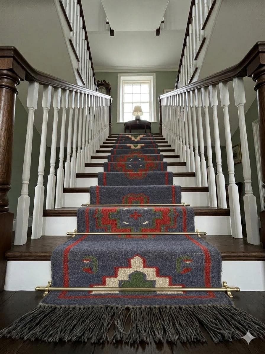 Southwestern Runner Rug , Vintage Navajo Style Wool Kilim, Boho Tribal Hallway Runner, Farmhouse Entryway Rug, Handwoven Geometric Carpet - image 4