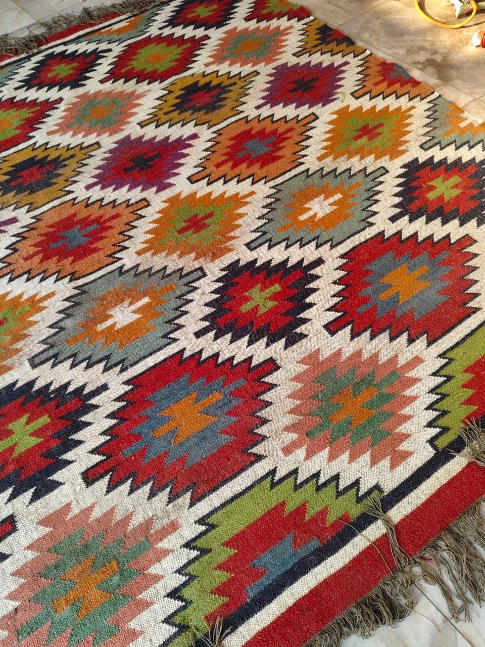 Southwestern Area Rug,Boho Kilim Style Rug, Colorful Geometric Living Room Carpet,Tribal Farmhouse Floor Rug,Bedroom Decor Housewarming Gift - image 4