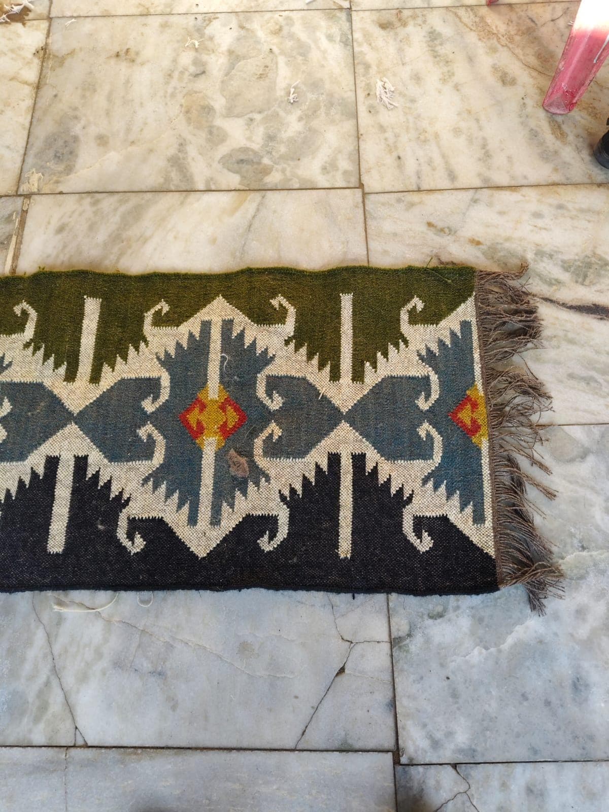 Southwestern Hallway Runner Rug, Blue Green Tribal Corridor Carpet, Rustic Farmhouse Long Runner, Boho Navajo Entryway Rug, Custom Size - image 4