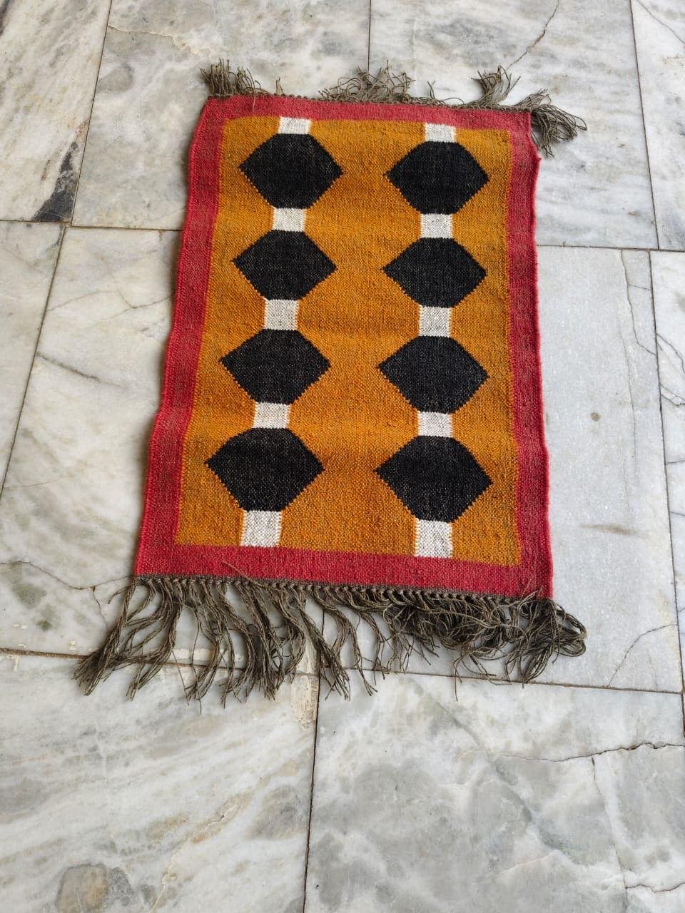 Boho Geometric Door Mat Rug, Handmade Entryway Doormat, Front Porch Accent Rug, Modern Outdoor Welcome Mat, Farmhouse Housewarming Gift - image 5