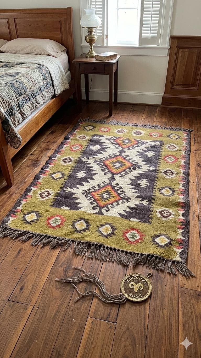 Handmade Vintage Kilim  Rug, Olive Green Tribal Wool Rug, Boho  Bedside Rug, Geometric Turkish Style Area Rug, Farmhouse Hallway Runner