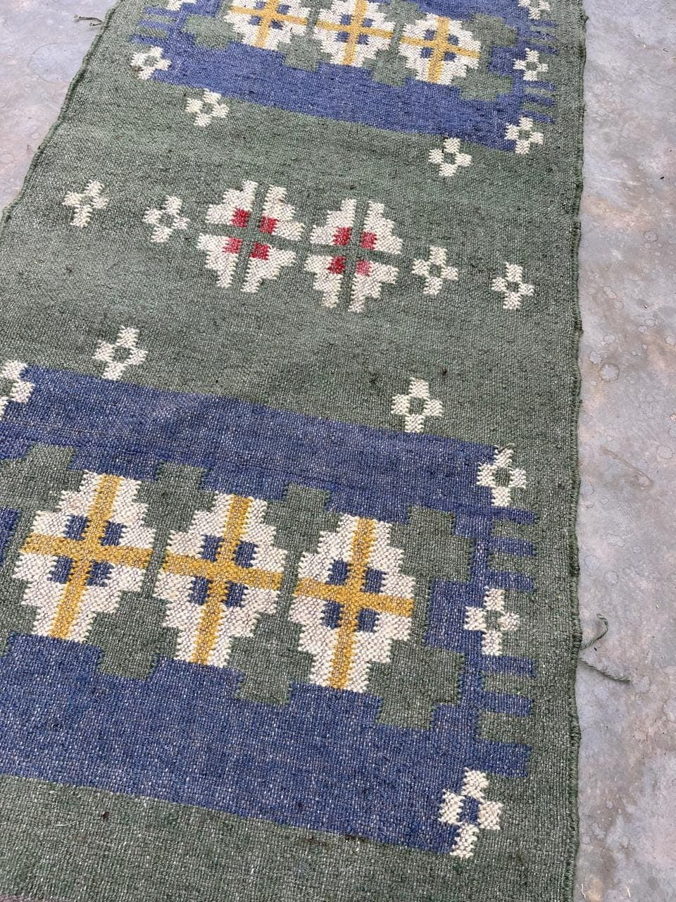 Vintage Stair Runner Rug, Green Geometric Hallway Carpet, Traditional Wool Staircase Runner, Farmhouse Entryway Decor, Custom Length Rug - image 5