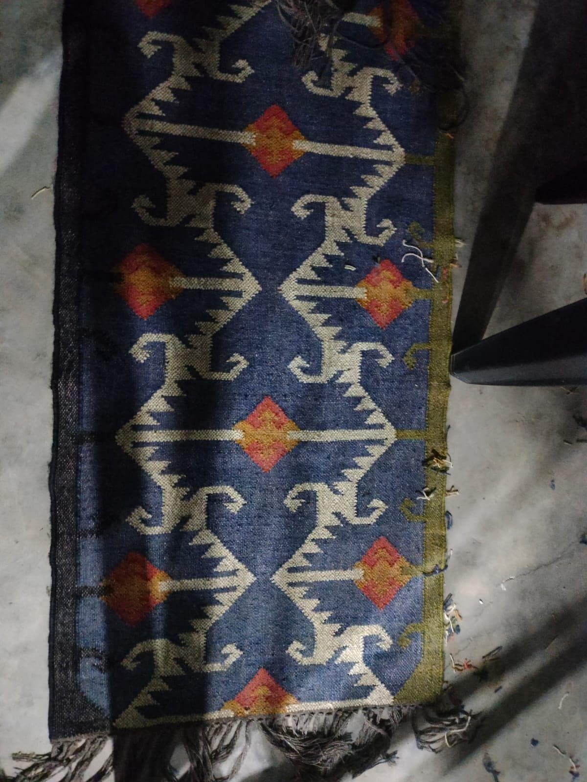 Navy Blue Stair Runner Rug, Southwestern Geometric Staircase Carpet, Vintage Hallway Runner, Rustic Farmhouse Decor, Custom Length Rug - image 3