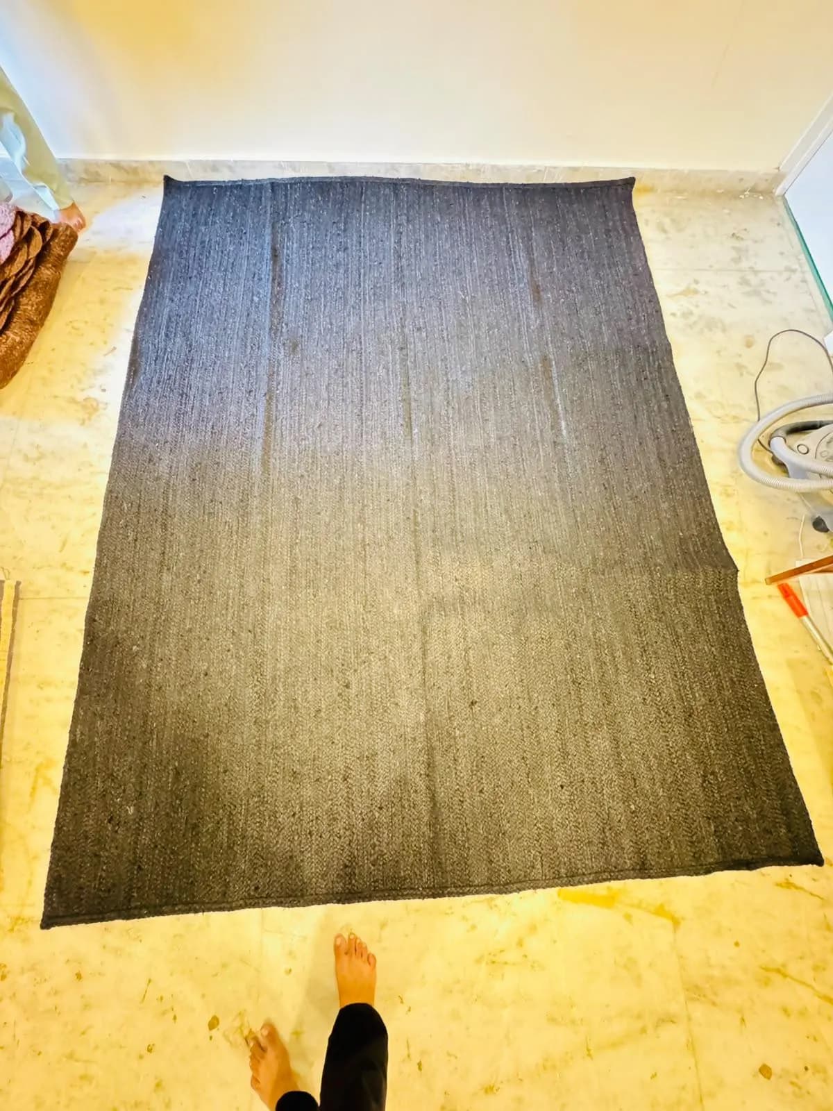 Black Jute Area Rug, Handmade Natural Fiber Rug, Handwoven Boho Living Room Rug, Rustic Farmhouse Floor Rug, Modern Organic Decor, Custom - image 5