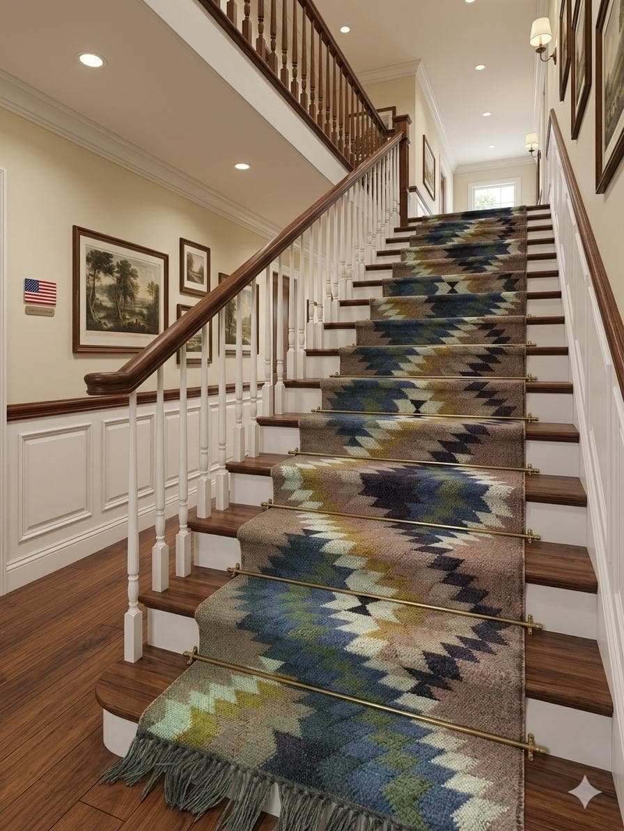 Southwestern Kilim Hallway Runner, Handwoven Wool Jute Runner Rug, Tribal Geometric Boho Runner, Farmhouse Corridor Rug, Rustic  Entryway - image 3