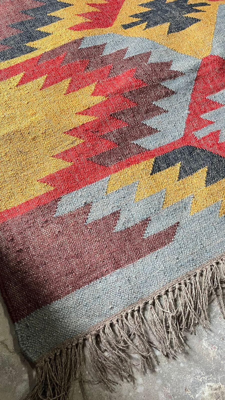 Southwestern Area Rug, Boho Tribal Kilim Rug, Navajo Style Geometric Carpet, Rustic Living Room Rug, Vintage Bohemian Home Decor - image 4