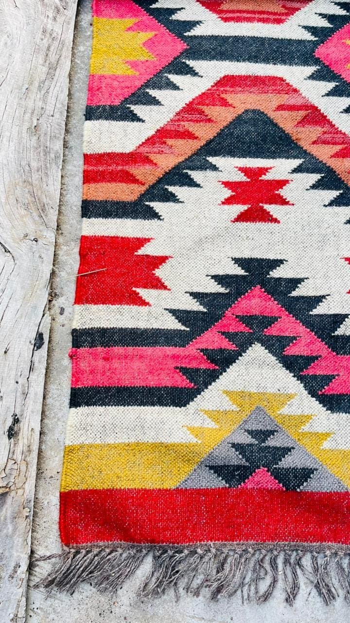 Southwestern Stair Runner Rug, Boho Staircase Carpet, Tribal Geometric Step Runner, Hallway & Stairs Rug, Colorful Kilim Style Home Decor - image 4