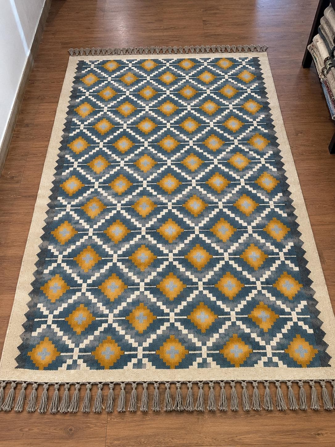 Wool Jute Kilim Rug, Boho Area Rug, Handwoven Geometric Rug, Tribal Rug, Southwestern Rug, Living Room Rug, Flatweave, Vintage, Custom Size - image 4