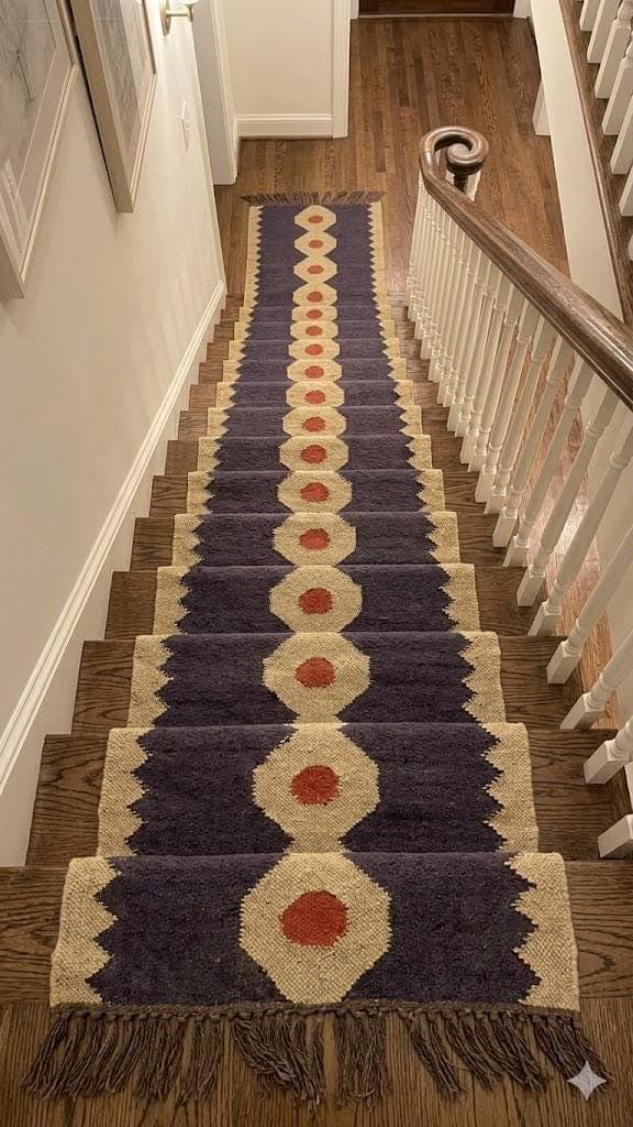 Boho Stair Runner Rug, Tribal Staircase Carpet, Southwestern Hallway Runner, Geometric Step Runner, Farmhouse Stair Rug, Custom Long Runner - image 3