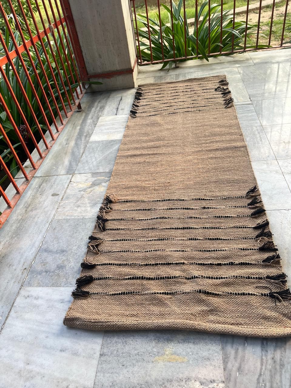 2x6 Brown Yoga Mat Personalized | Cotton Non-Slip Meditation & Prayer Mat | Workout Exercise Rug | Christmas Gift Idea - image 4