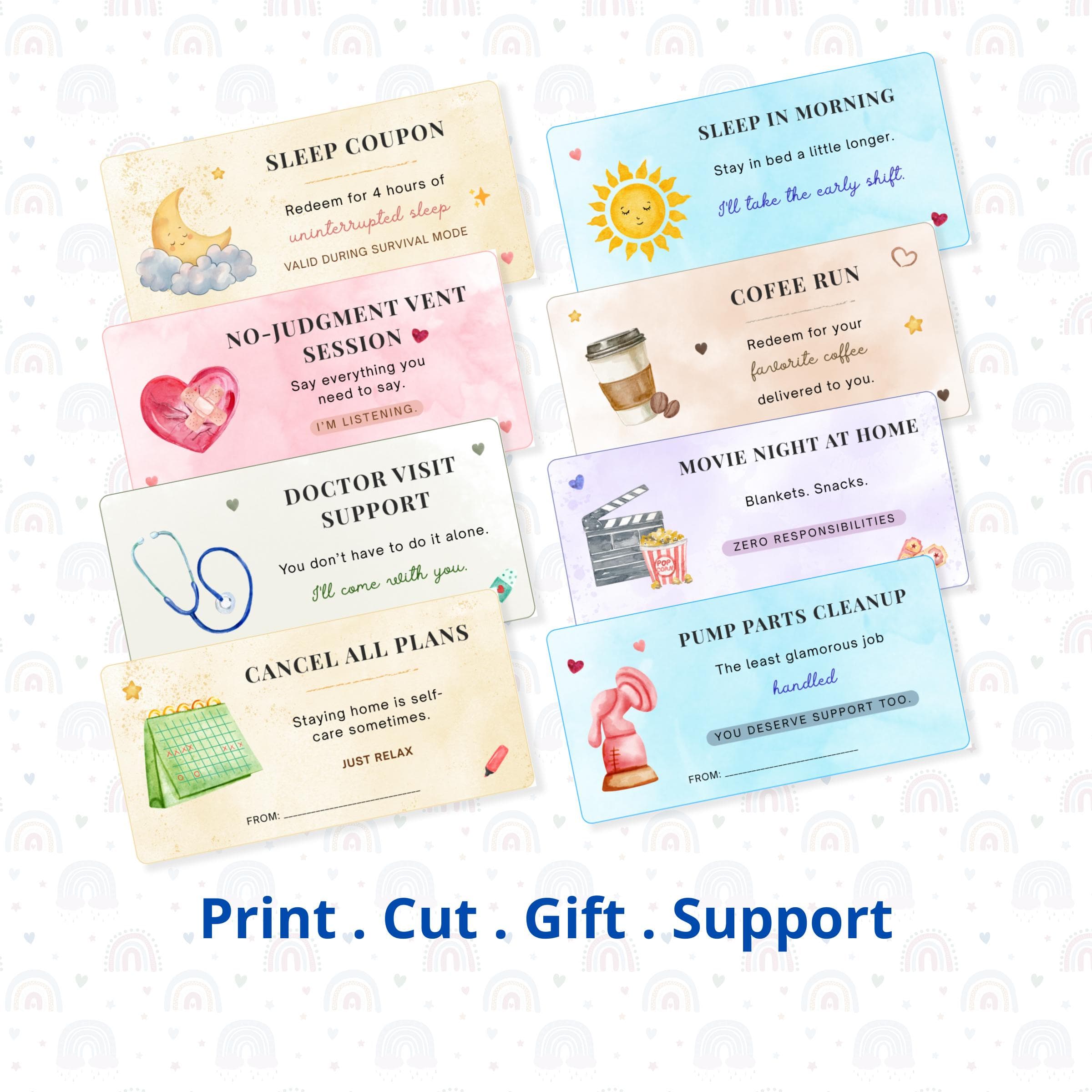 48 New Parent Coupon Book Printable | Postpartum Support Coupons | New Mom Gift | Baby Shower Gift Printable Coupons | Instant Download - image 3