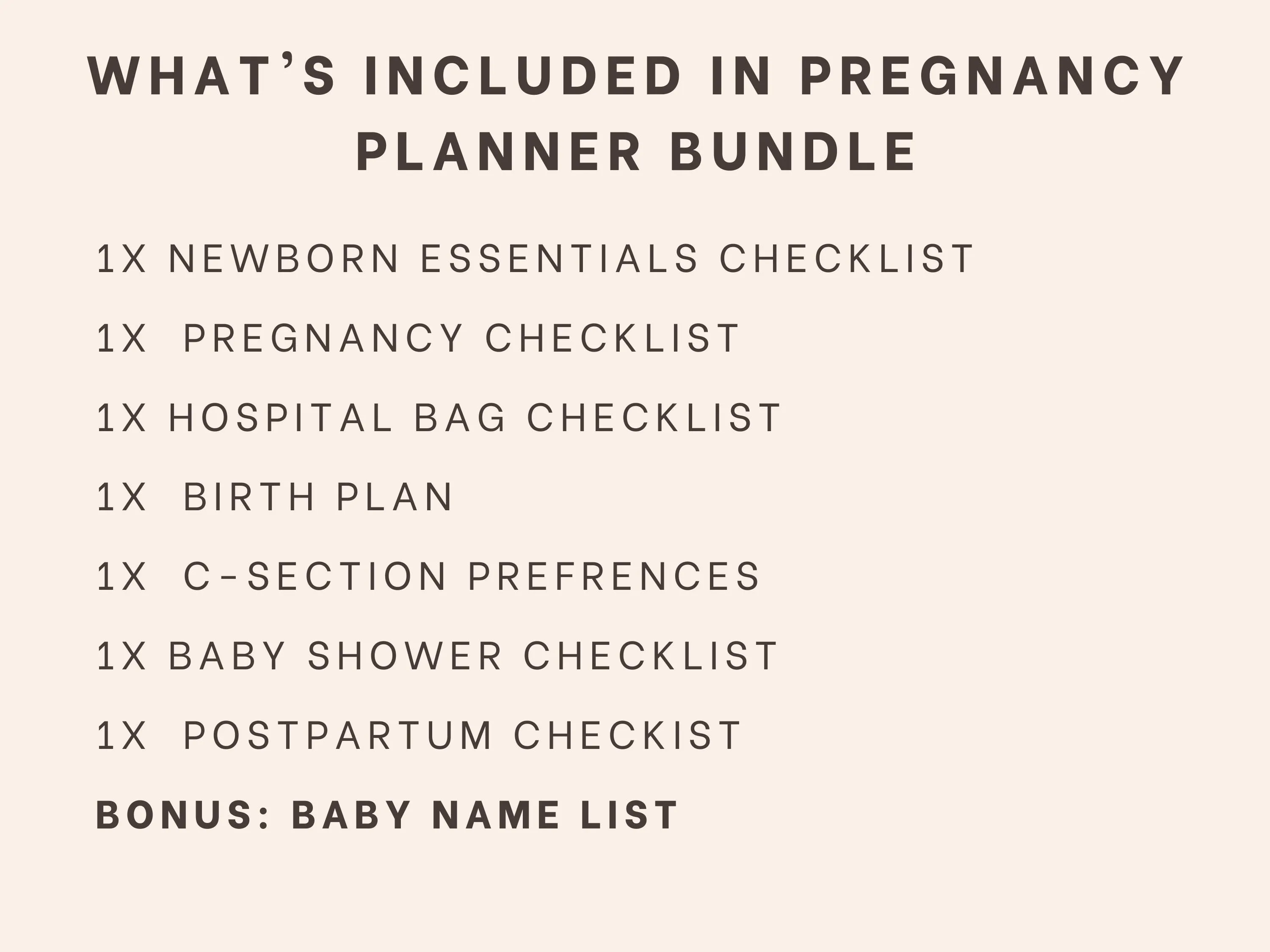 Pregnancy Planner Bundle, Pregnancy Checklist, Hospital Bag Checklist, Baby Shower Checklist, Postpartum Checklist PDF, Edit in Canva - image 4