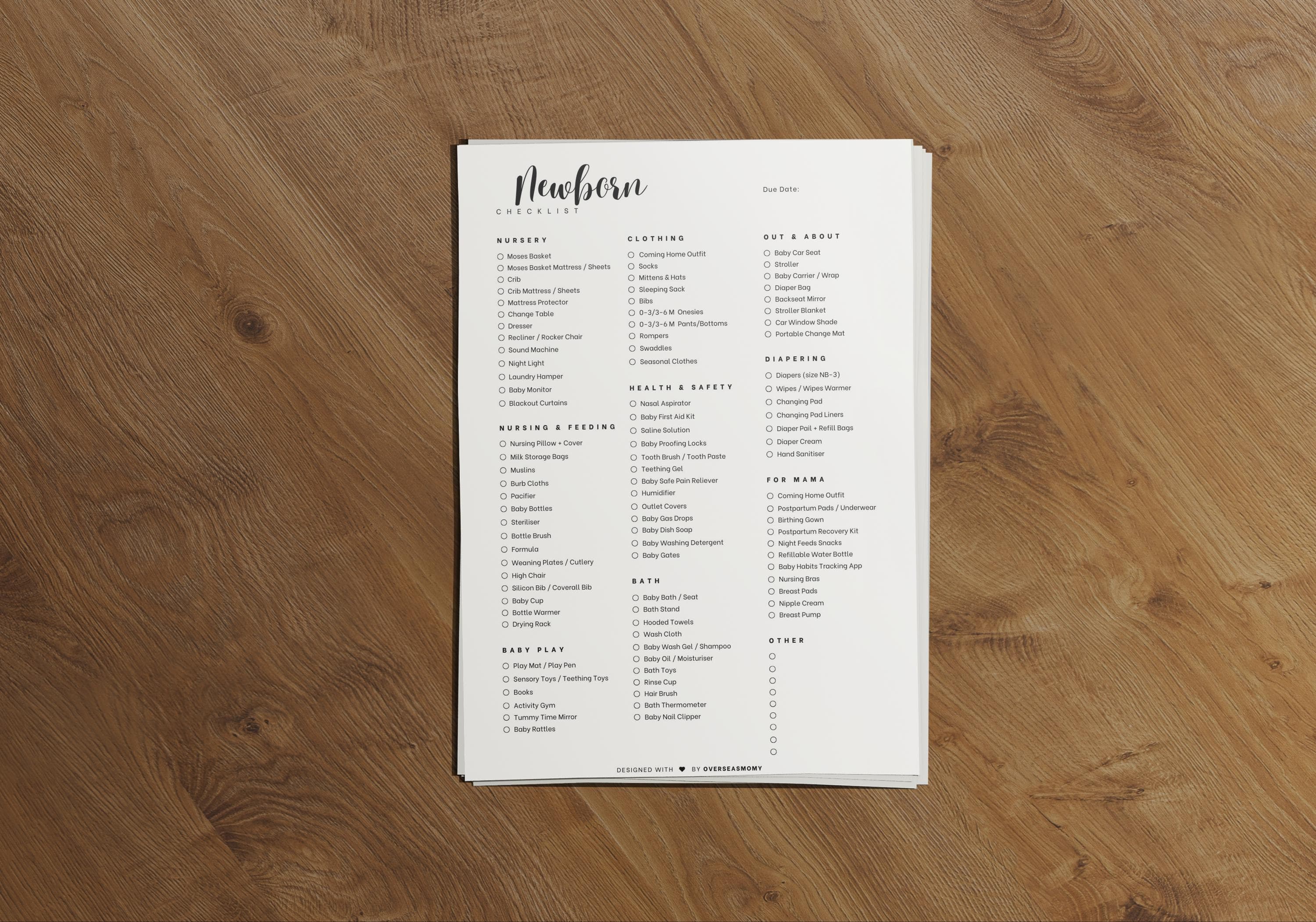 Newborn Checklist, Baby Registry Printable, Canva Template (Digital Download) - image 4