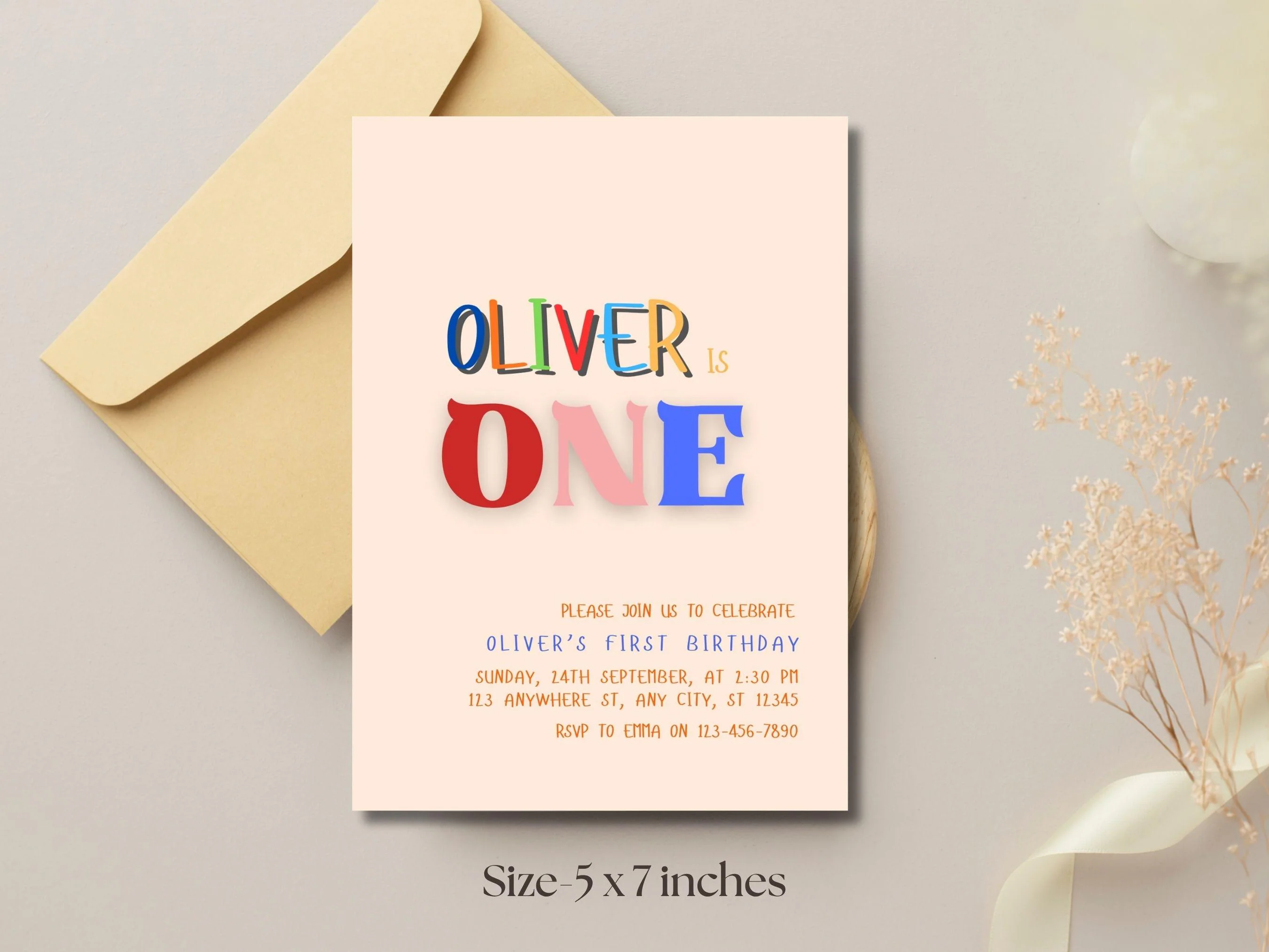 Free Personalization Kids Birthday Invite, Colorful Invitation Digital Card - image 4