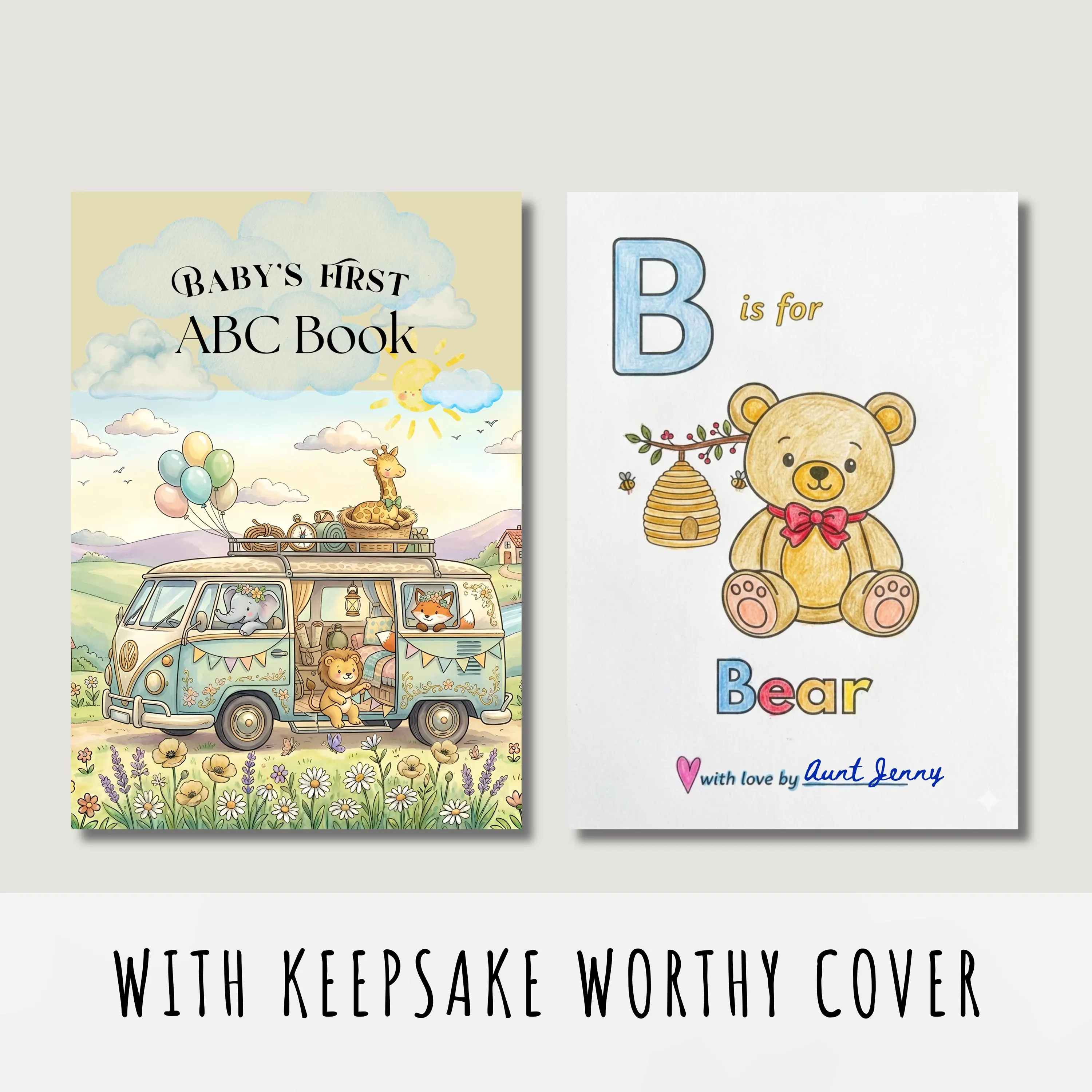 Baby Shower ABC Coloring Book Activity | Designer Cover, Keepsake Guest Book Game (Digital Download)