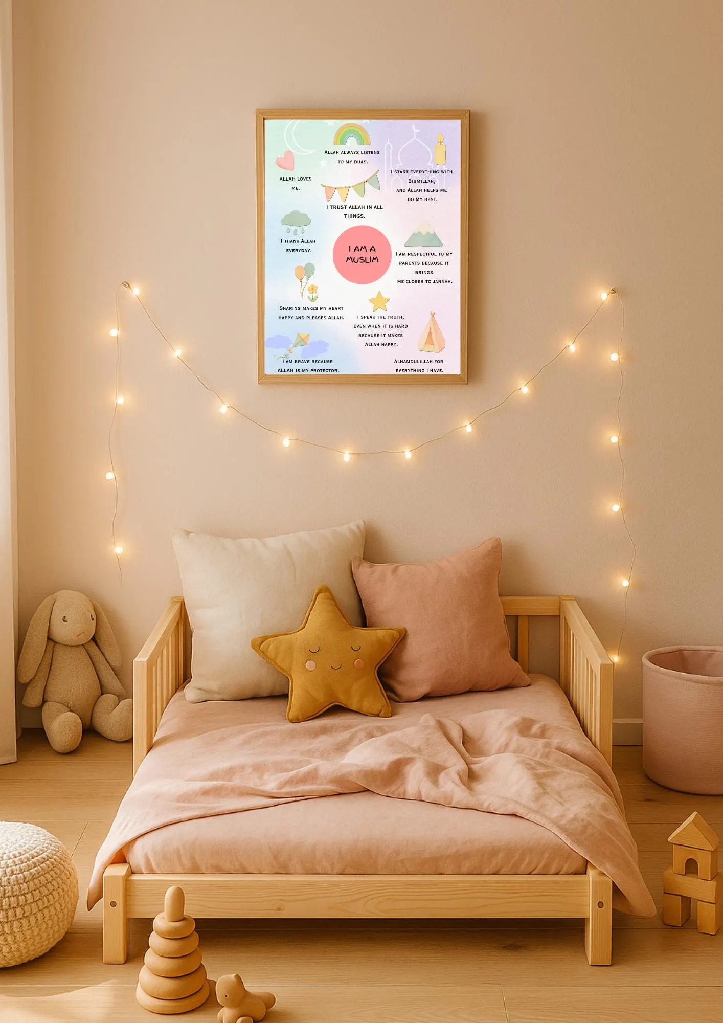 Islamic Positive Affirmations Wall Art | Muslim kids nursery room Decor print (Digital Download) - image 5