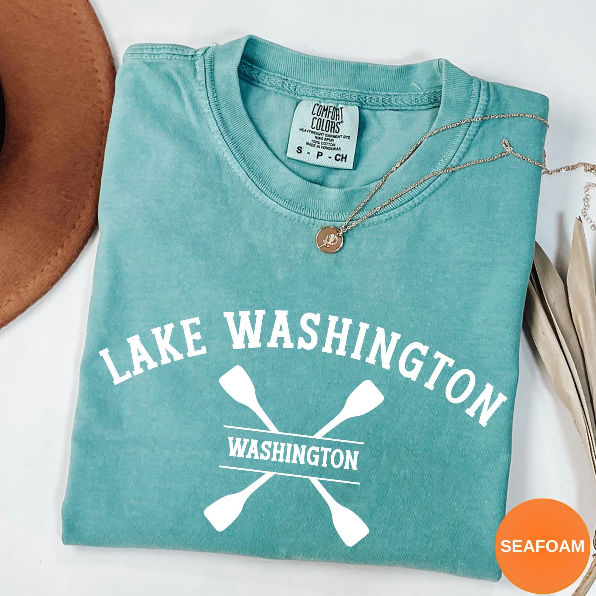 Comfort Colors®Lake Washington Shirt, Seattle Bellevue Crossed Paddles Tee, Pacific Northwest Vacation Souvenir Gift - image 5