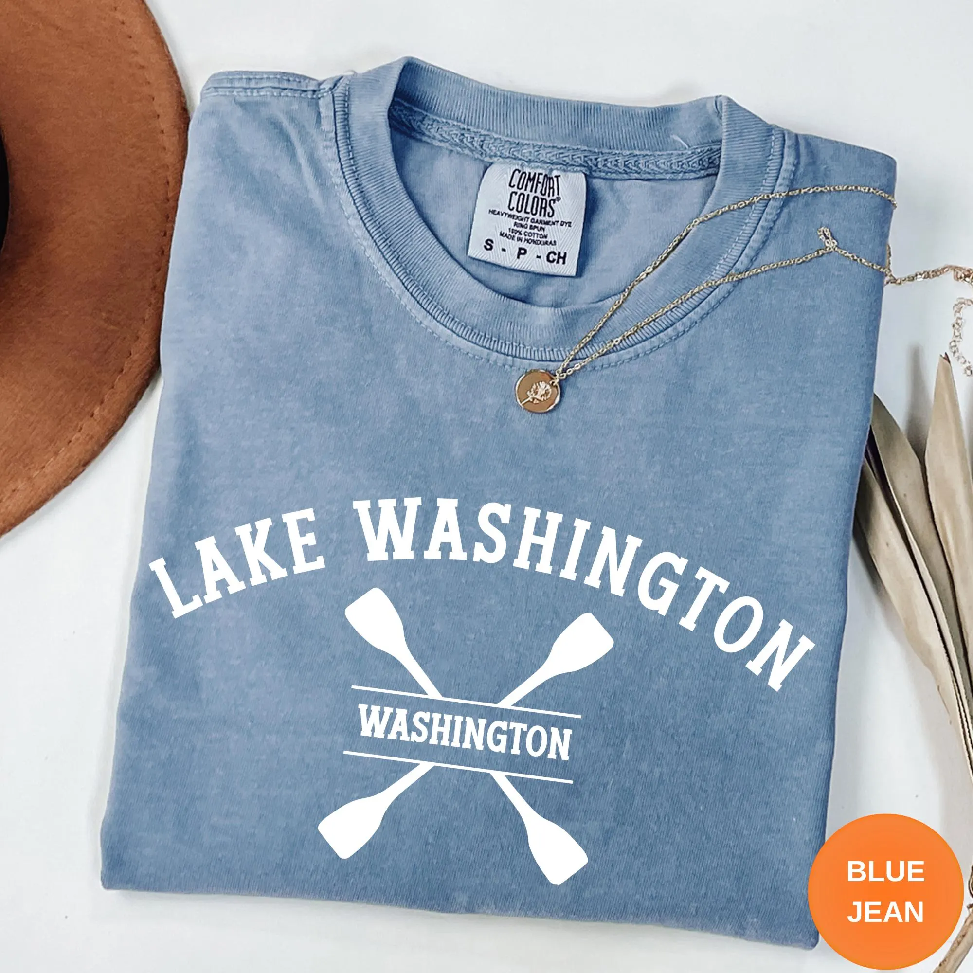 Comfort Colors®Lake Washington Shirt, Seattle Bellevue Crossed Paddles Tee, Pacific Northwest Vacation Souvenir Gift