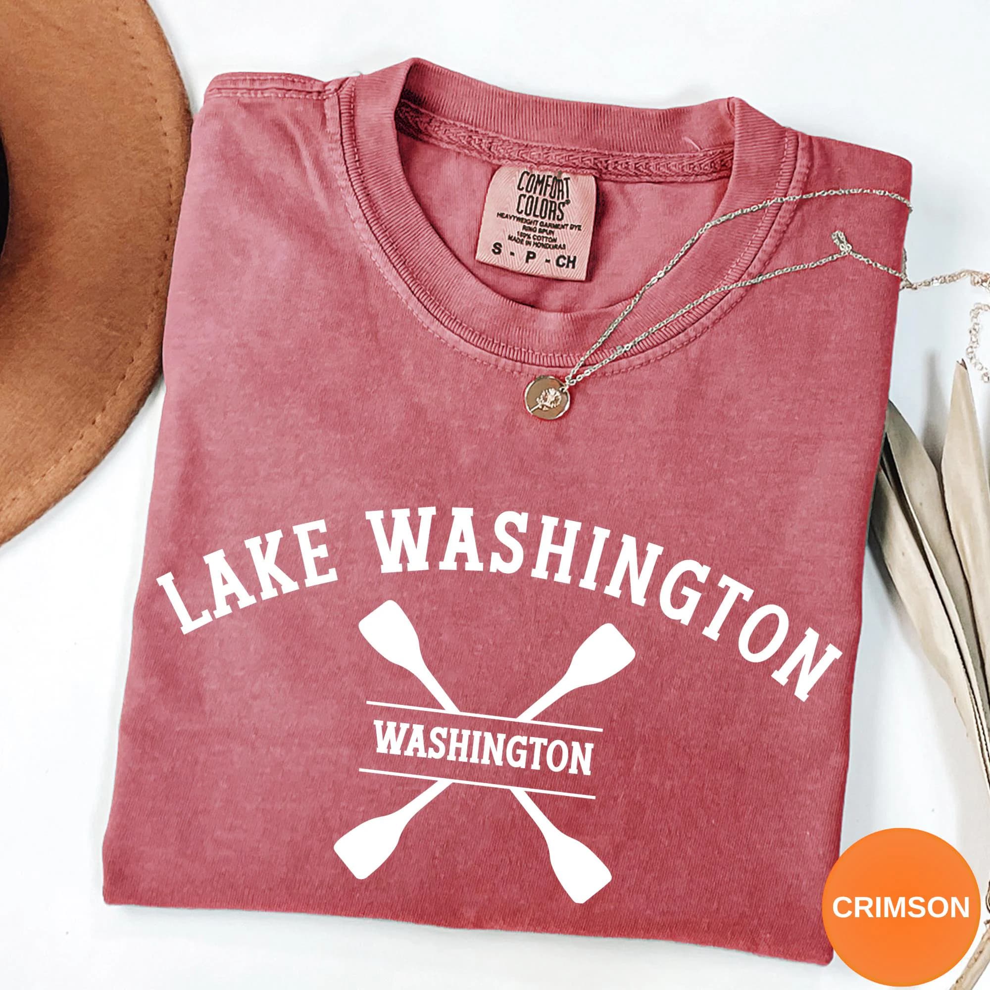 Comfort Colors®Lake Washington Shirt, Seattle Bellevue Crossed Paddles Tee, Pacific Northwest Vacation Souvenir Gift - image 3