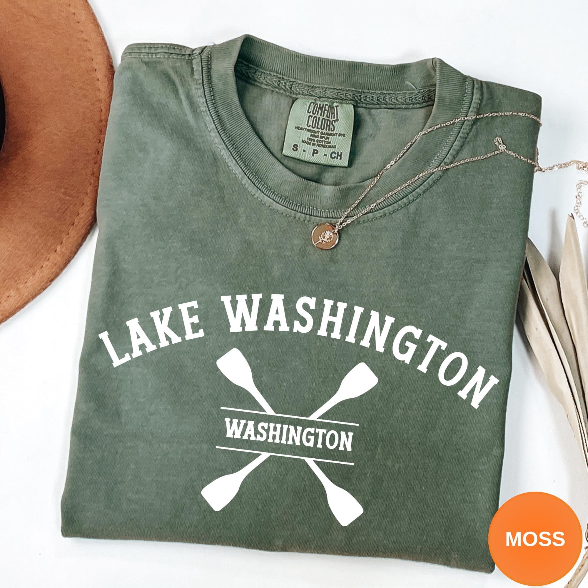 Comfort Colors®Lake Washington Shirt, Seattle Bellevue Crossed Paddles Tee, Pacific Northwest Vacation Souvenir Gift - image 4