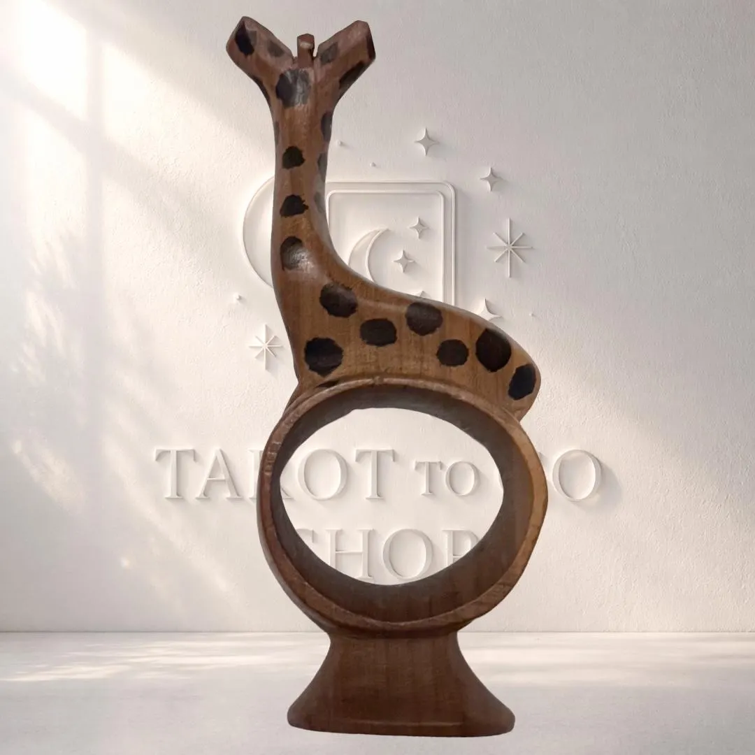 Wooden Giraffe Stand-Up Display | Vintage Hand-Carved | African Safari | Altar & Table Décor | Metta-Blessed™ - image 2
