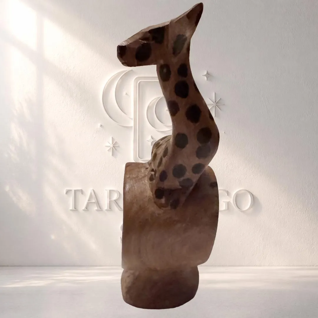 Wooden Giraffe Stand-Up Display | Vintage Hand-Carved | African Safari | Altar & Table Décor | Metta-Blessed™ - image 3